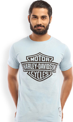 

Hulkut Printed Men's Round Neck Light Blue T-Shirt