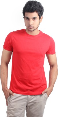 

Spur Solid Men' Round Neck Red T-Shirt