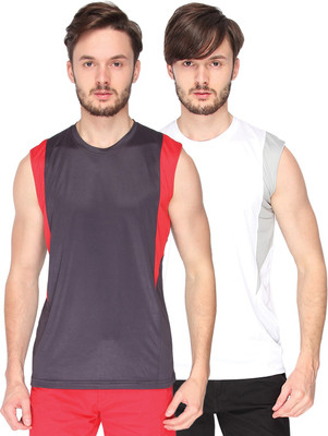 

Campus Sutra Solid Men Round Neck Dark Blue, White T-Shirt(Pack of 2, Navy blue;white