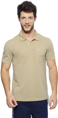 

Ajile by Pantaloons Solid Men's Polo Neck Beige T-Shirt