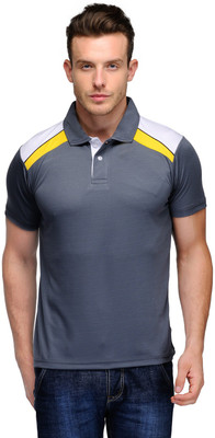 

Scott International Solid Men's Polo Neck Grey T-Shirt, Dark grey;white;yellow