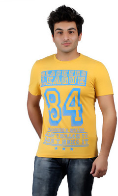 

Numero Uno Graphic Print Men's Round Neck Yellow T-Shirt