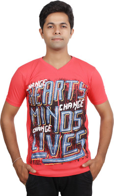 

JG FORCEMAN Printed Men's Halter Neck Red T-Shirt