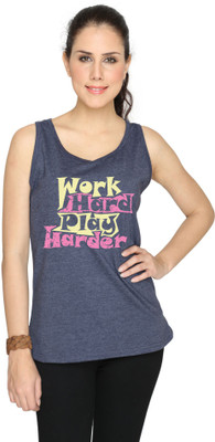 

SayItLoud Graphic Print Women's Round Neck Blue T-Shirt