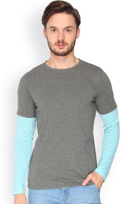 

Campus Sutra Solid Men Round Neck Grey T-Shirt, Charcoal melange