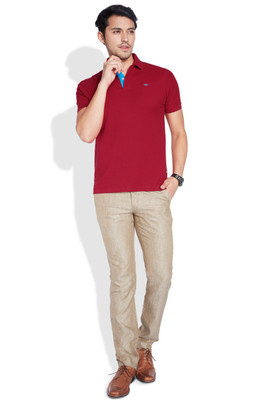 

Park Avenue Solid Men's Polo Neck Red T-Shirt