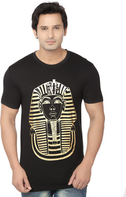 

Fugazee Lifestyle Printed Men' Round Neck Black, Gold T-Shirt