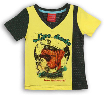 

Lilliput Boys Printed Cotton T Shirt(Multicolor, Pack of 1, Olive