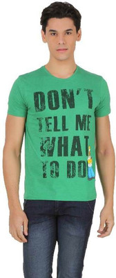 

Simpsons Printed Men's Round Neck Green T-Shirt, Marine green melang