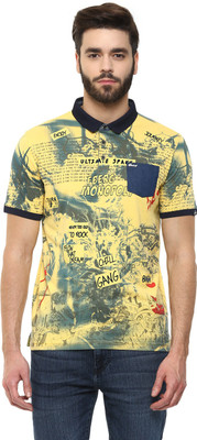 

Fritzberg Printed Men's Polo Neck Yellow T-Shirt, Lemon chrome