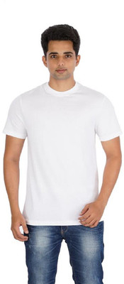 

Mogo Apparels Solid Men's Round Neck White T-Shirt