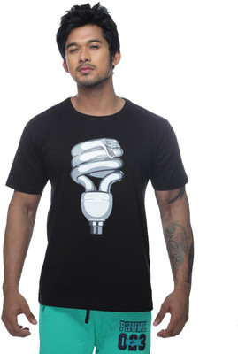 

Clickroo Printed Men' Round Neck Black T-Shirt