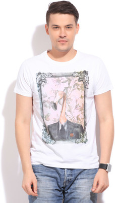 

Flippd Printed Men's Round Neck White T-Shirt