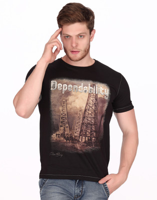 

Fritzberg Graphic Print Men' Round Neck Black T-Shirt