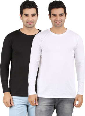 

Ap'pulse Solid Men's Round Neck Black, White T-Shirt(Pack of 2