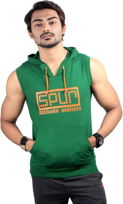 

Spur Printed Men's Hooded Green T-Shirt