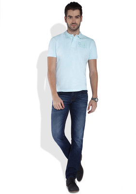 

Parx Solid Men's Polo Neck Blue T-Shirt