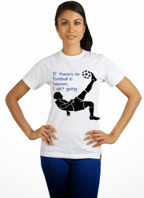 

Campus Sutra Printed Women's Round Neck White T-Shirt