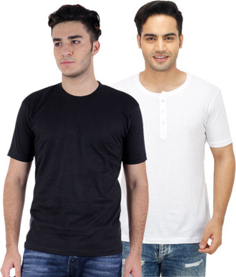 

Sanvi Traders Solid Men Round Neck Multicolor T-Shirt(Pack of 2, Multicolour