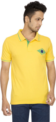 

Red Line Solid Men's Polo Neck Yellow T-Shirt