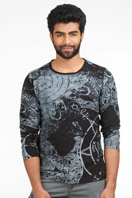

Christian Fabre Self Design Men's Round Neck Black T-Shirt