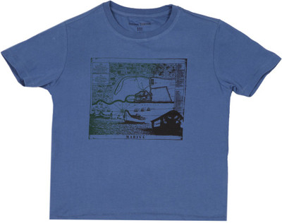 

Indian Terrain Boys Printed T Shirt(Blue, Pack of 1, Dusk blue