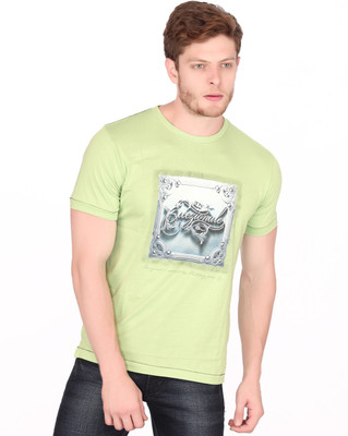 

Fritzberg Graphic Print Men's Round Neck Light Green T-Shirt