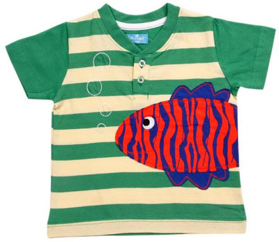 

JusCubs Boys Striped T Shirt(Light Green, Pack of 1, Mint