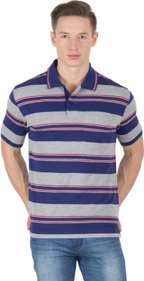 

Wilkins & Tuscany Striped Men's Polo Neck Blue T-Shirt, Mid blue g htr