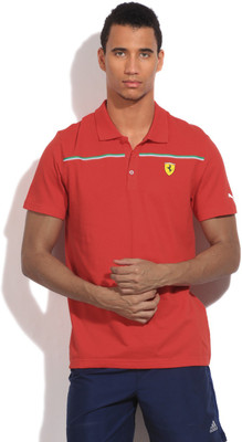 

Puma Solid Men's Polo Neck Red T-Shirt, Rosso corsa
