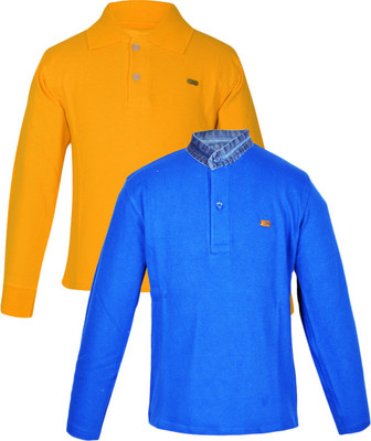 

Gkidz Boys Solid Cotton T Shirt(Yellow, Pack of 2