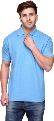 

Koolpals Solid Men Polo Neck Blue T-Shirt, Sky blue