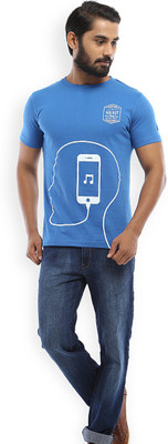 

Hulkut Printed Men's Round Neck Blue T-Shirt, Blue_9