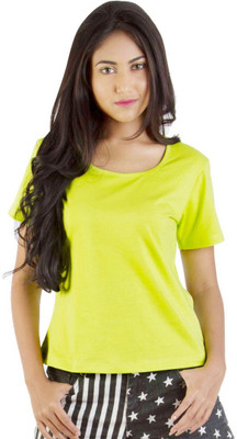 

Vea Kupia Solid Women's Round Neck Green T-Shirt