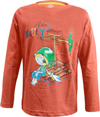 

Kothari Boys Printed T Shirt(Maroon, Peach