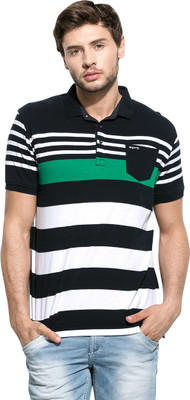 

Mufti Striped Men's Polo Neck Multicolor T-Shirt, Navy