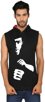 

SayItLoud Printed Men's Hooded Black T-Shirt