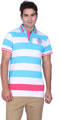 

Proline Striped Men' Flap Collar Neck White T-Shirt