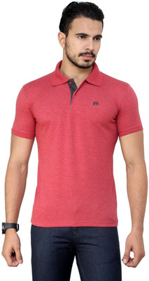 

Cotton County Premium Solid Men's Flap Collar Neck Red T-Shirt, Rust