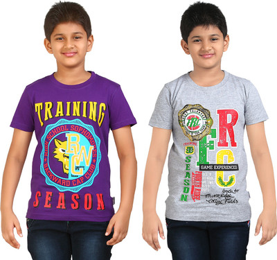 

FabTag - Dongli Boys Printed T Shirt(Purple, Pack of 2, Combo color