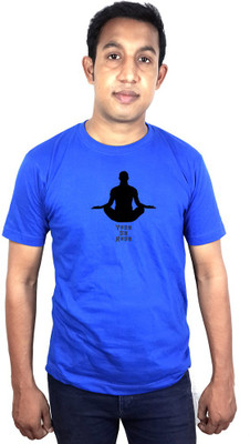 

SVX Printed Men's Round Neck Blue T-Shirt, Royal blue