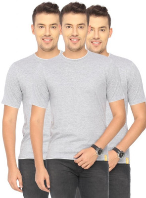 

Campus Sutra Solid Men Round Neck Grey T-Shirt(Pack of 3