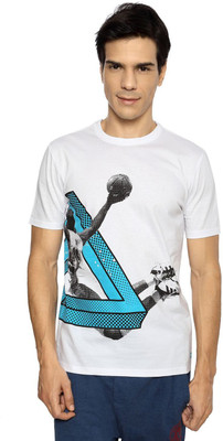 

Ajile by Pantaloons Printed Men's Round Neck White T-Shirt