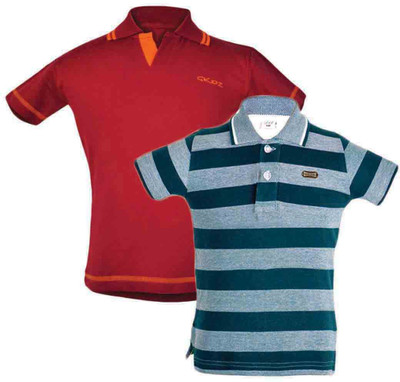 

Gkidz Boys Solid Cotton T Shirt(Multicolor, Pack of 2, Maroon