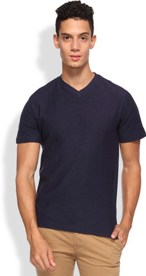 

Arise Self Design Men's V-neck Dark Blue T-Shirt, Navy