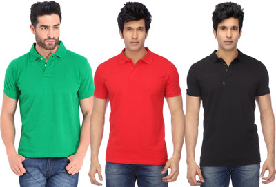 Concepts Solid Men Polo Neck Multicolor T-Shirt