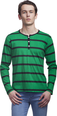 

Clo Clu Striped Men' Round Neck Green T-Shirt
