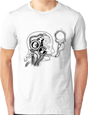 

Foscous Printed Men's Round Neck White T-Shirt