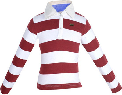 

Gkidz Boys Striped Cotton T Shirt(Maroon, Pack of 1