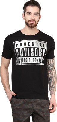 

PUNK Printed Men's Round Neck Black T-Shirt